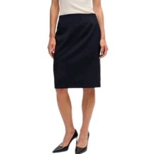 HUGO BOSS Vilia Slim-fit pencil skirt in Navy virgin wool Size 8